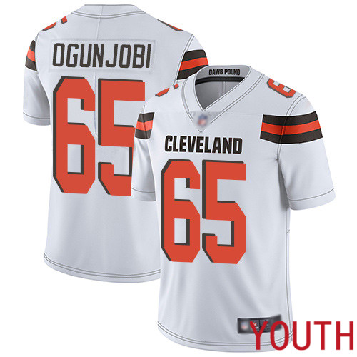 Cleveland Browns Larry Ogunjobi Youth White Limited Jersey #65 NFL Football Road Vapor Untouchable->youth nfl jersey->Youth Jersey
